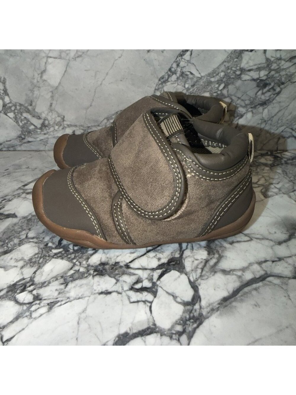 Pediped Watson Grip ‘n’ Go Brown Sneakers Easy On Soft Sole Toddler Boys 7